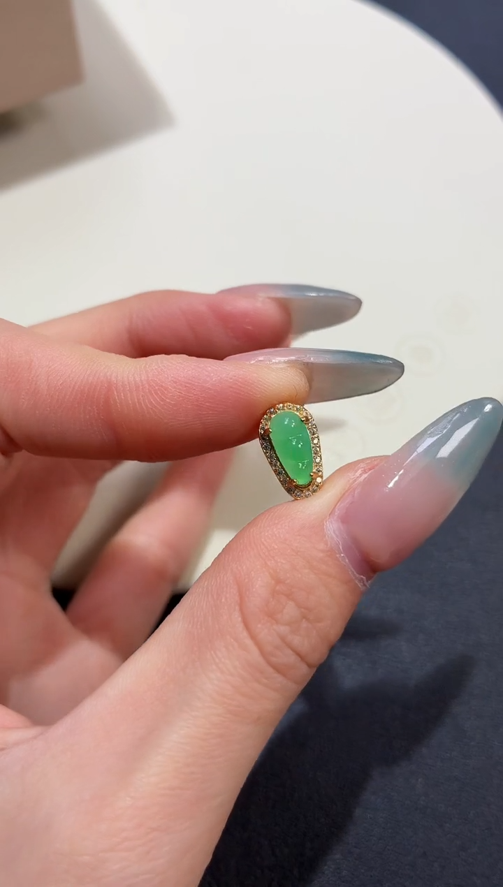 吊坠(不含链)银S925镶嵌翡翠吊坠