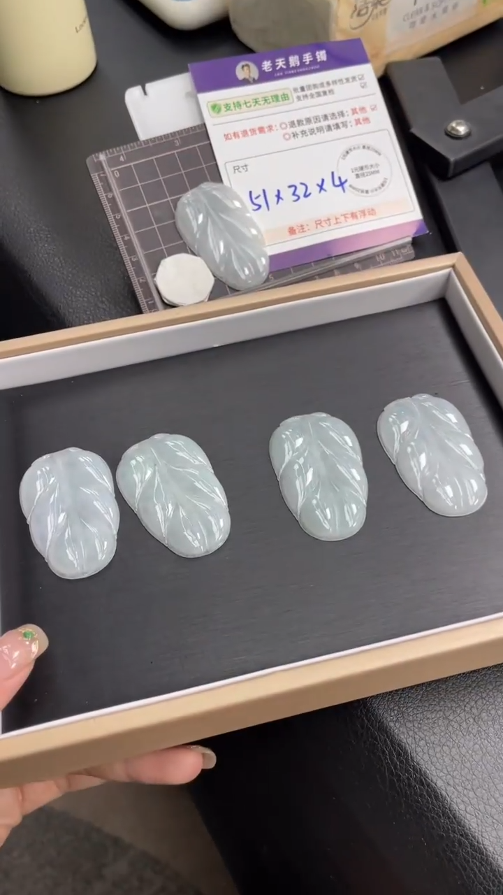 【闪购商品】翡翠颈饰未镶嵌大叶子配绳31/多样性发其一CP