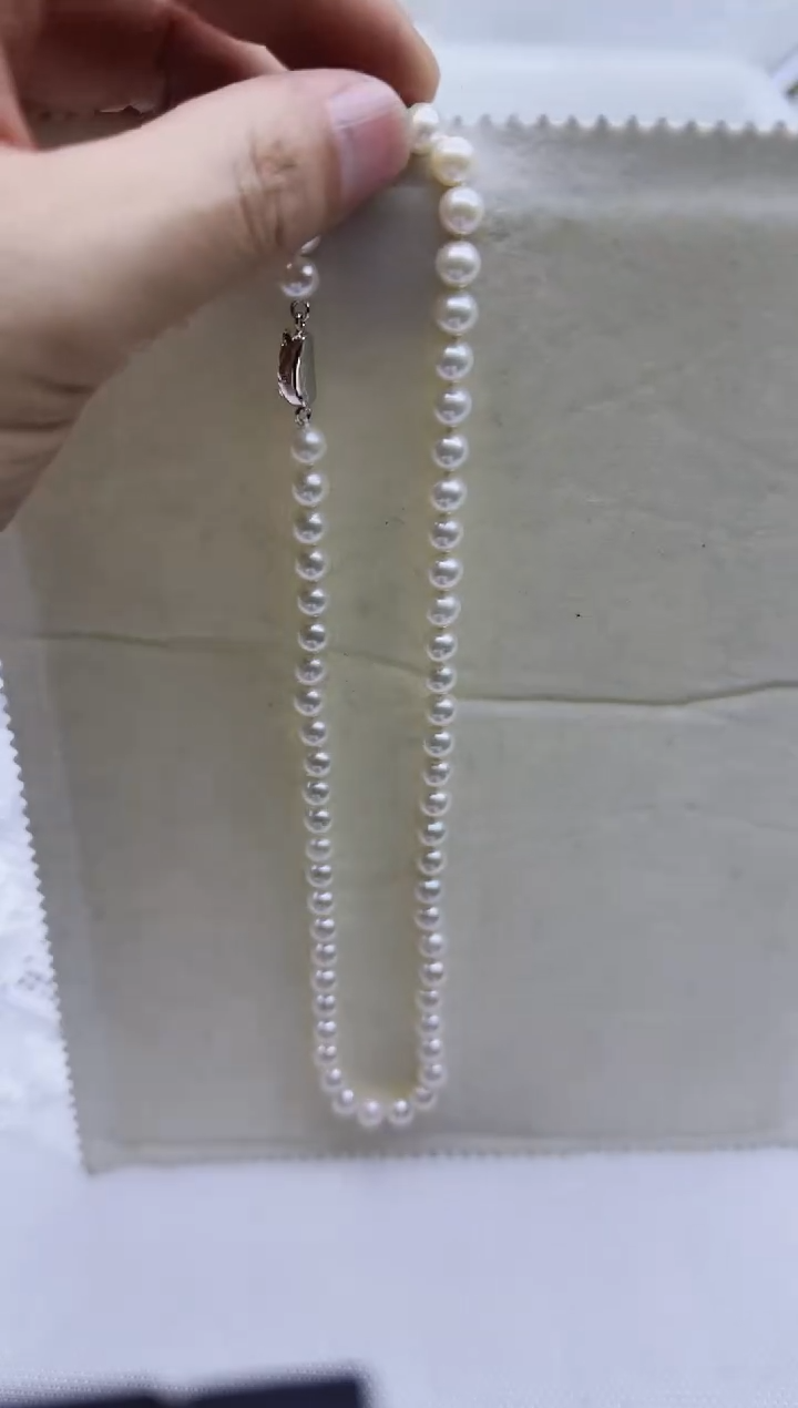【闪购商品】淡水珍珠项链银S925镶嵌淡水珍珠项链6-7mm吉尔德大证