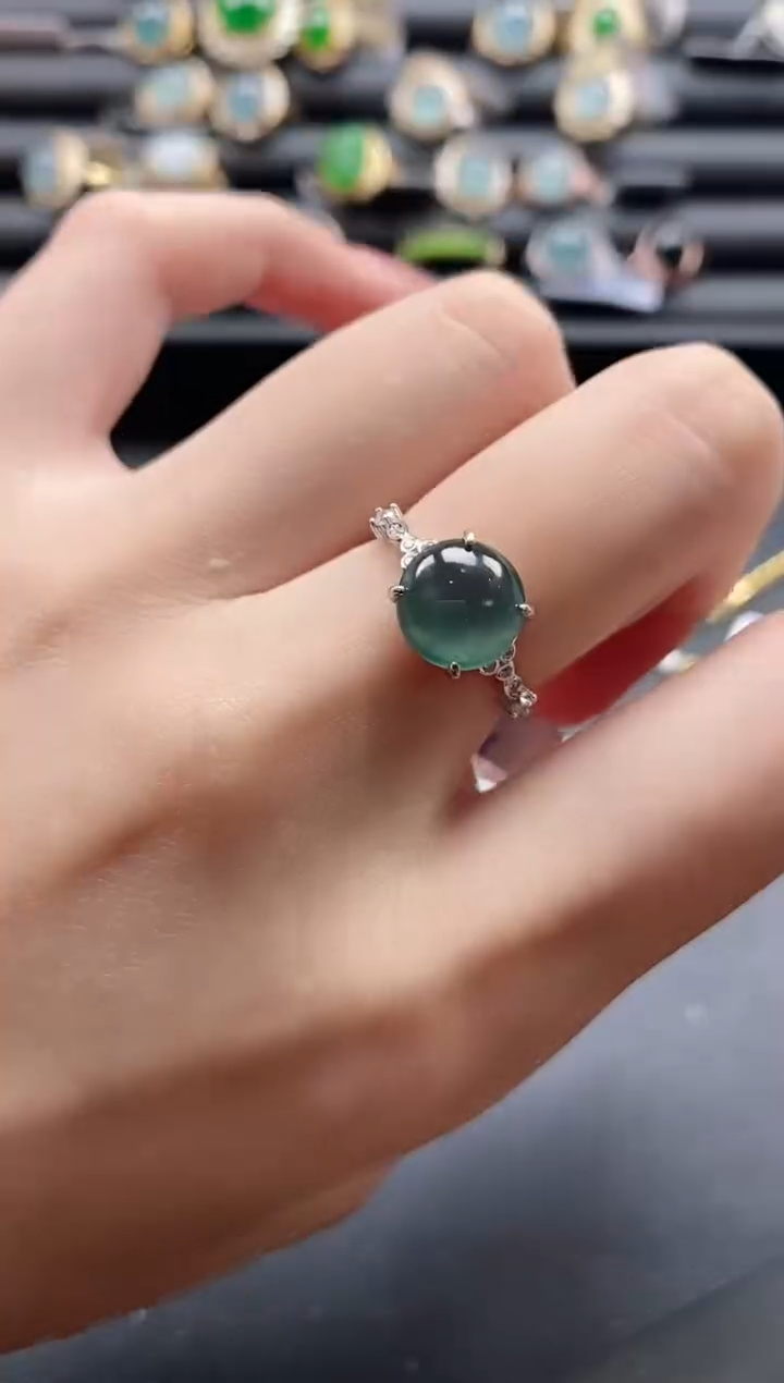 【闪购商品】翡翠戒指银S925镶嵌1111