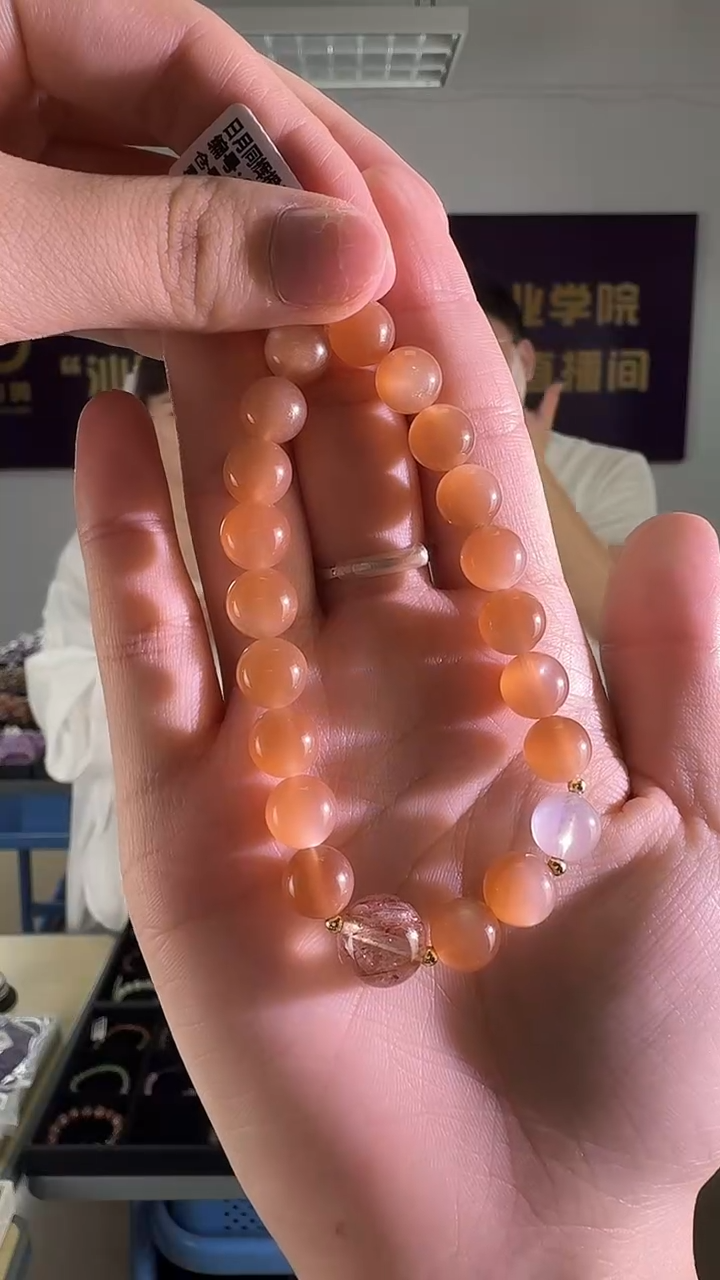 水晶手串未镶嵌橙月光FX-6486