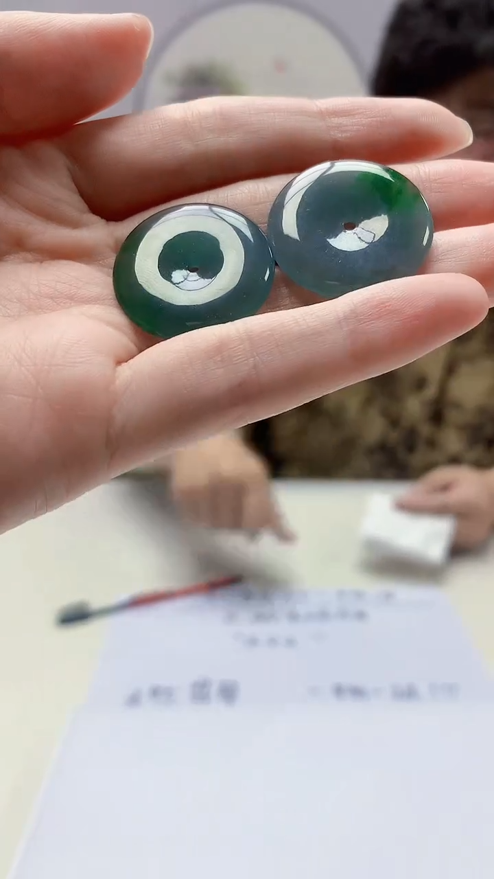 【闪购商品】定制翡翠未镶嵌4688zm-毛货一对挂件82