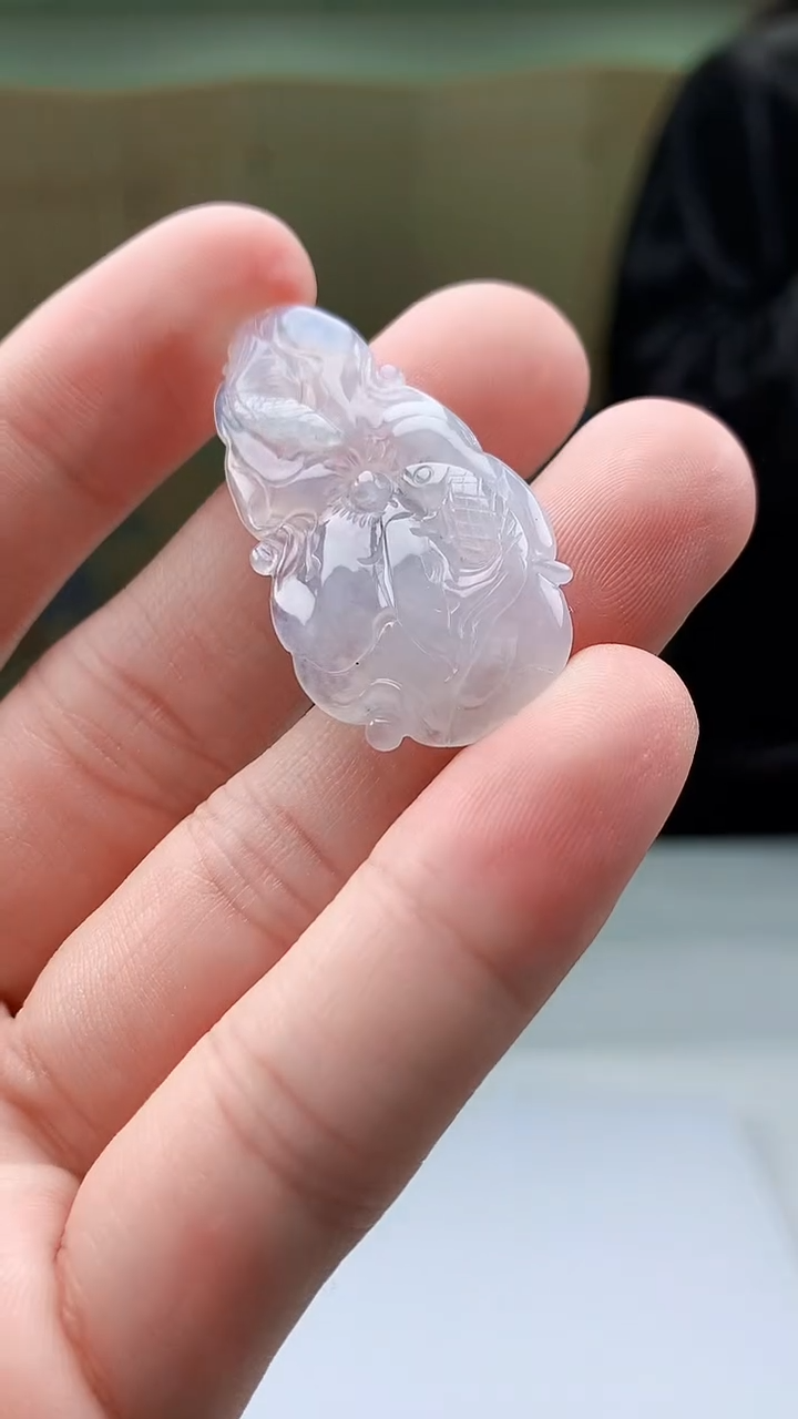 【闪购商品】定制翡翠未镶嵌4829bb-毛货挂件40