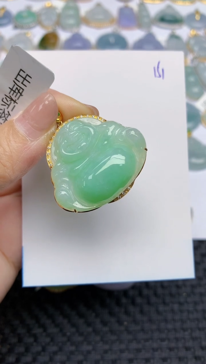 【闪购商品】翡翠颈饰18K金镶嵌天然A货翡翠 151