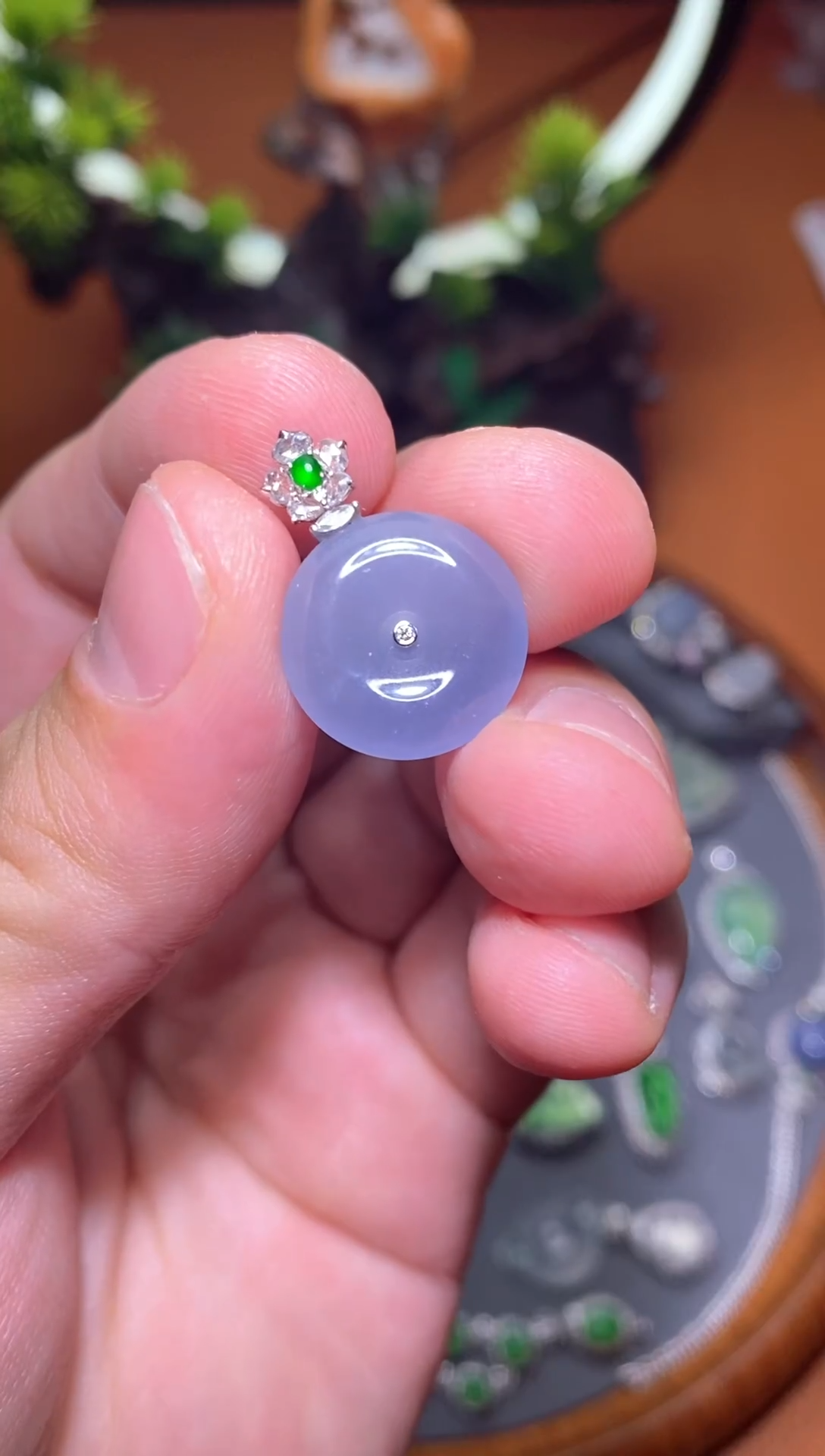 【闪购商品】翡翠颈饰18K金镶嵌05/平安扣