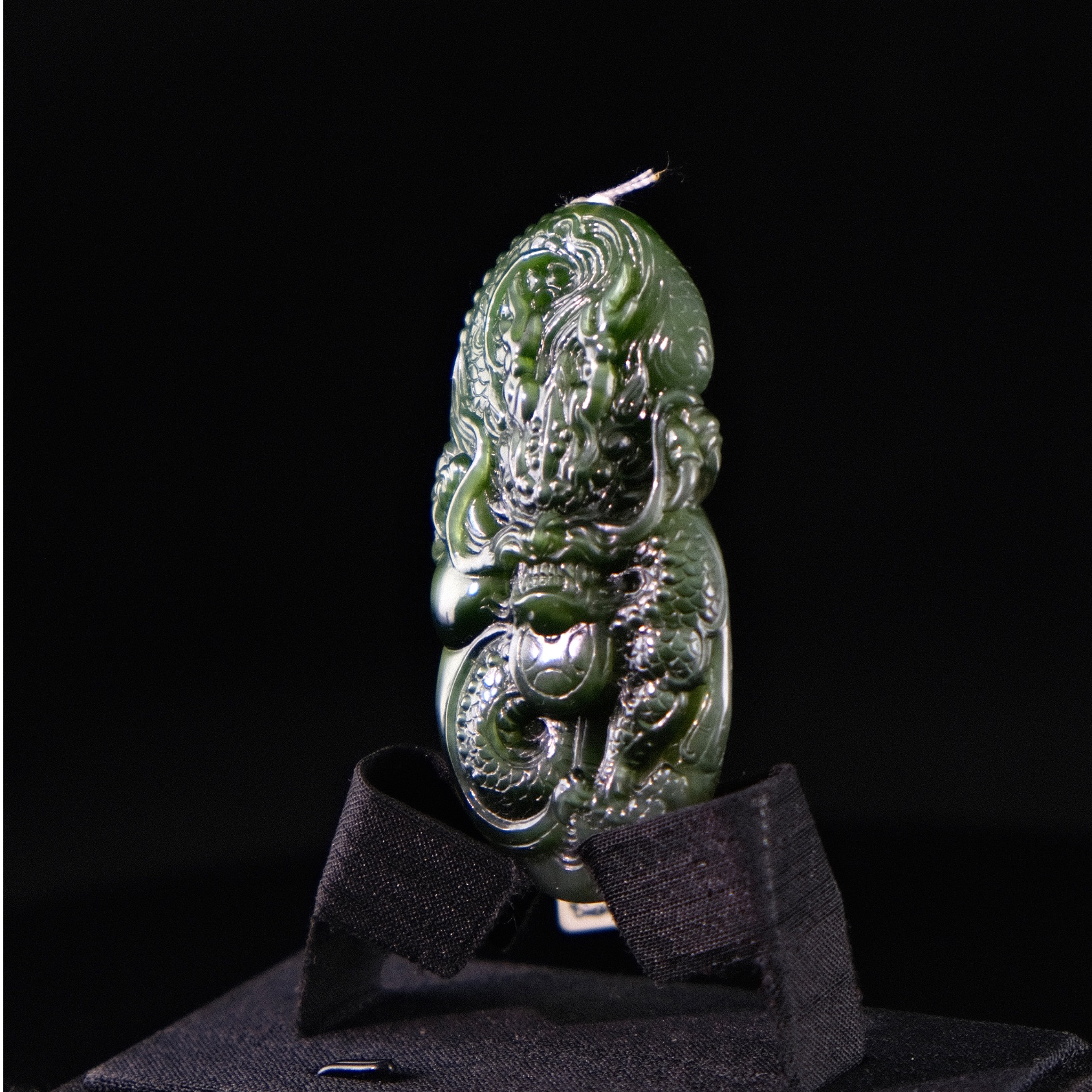 曜变天目和田玉碧玉猫眼龙牌（可赠定制链）