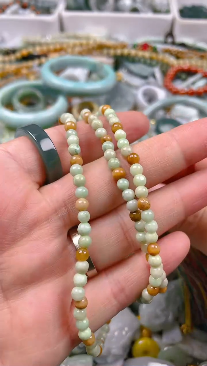 【闪购商品】翡翠颈饰未镶嵌3-4MM/K/翡翠A货一图一物