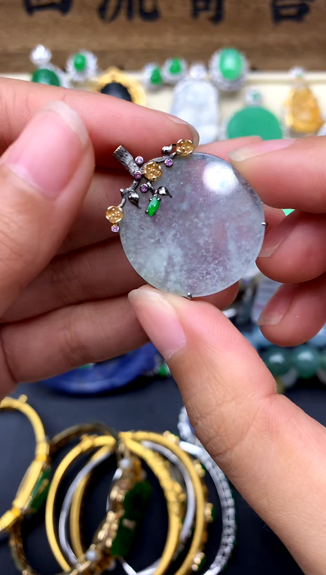 【闪购商品】翡翠颈饰18K金镶嵌153-中国好珍宝