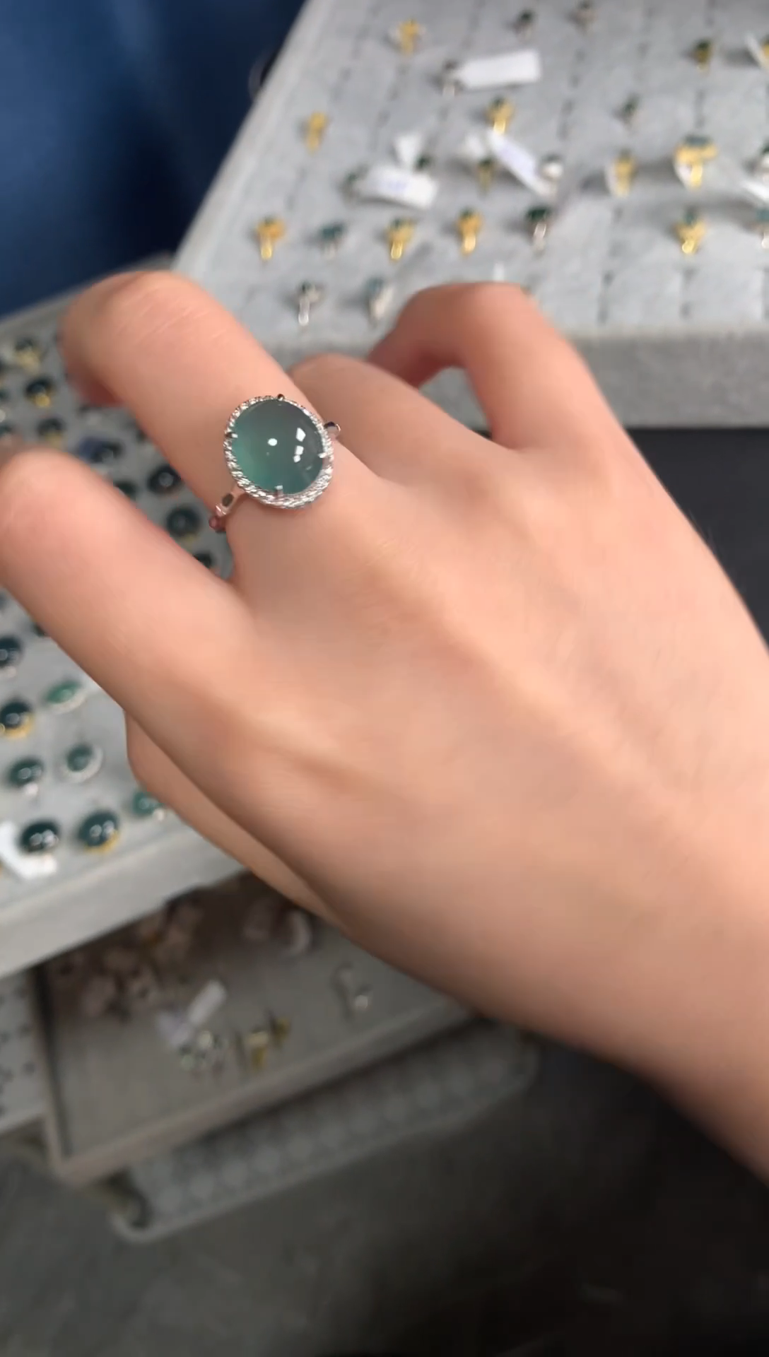 【闪购商品】翡翠戒指银S925镶嵌5141