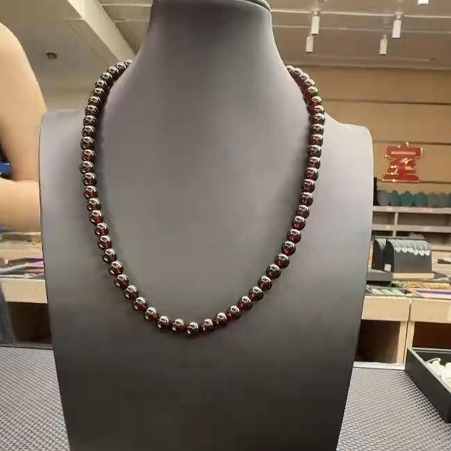 【老郑家】石榴石项链 约6mm+ (多样性发一件) 