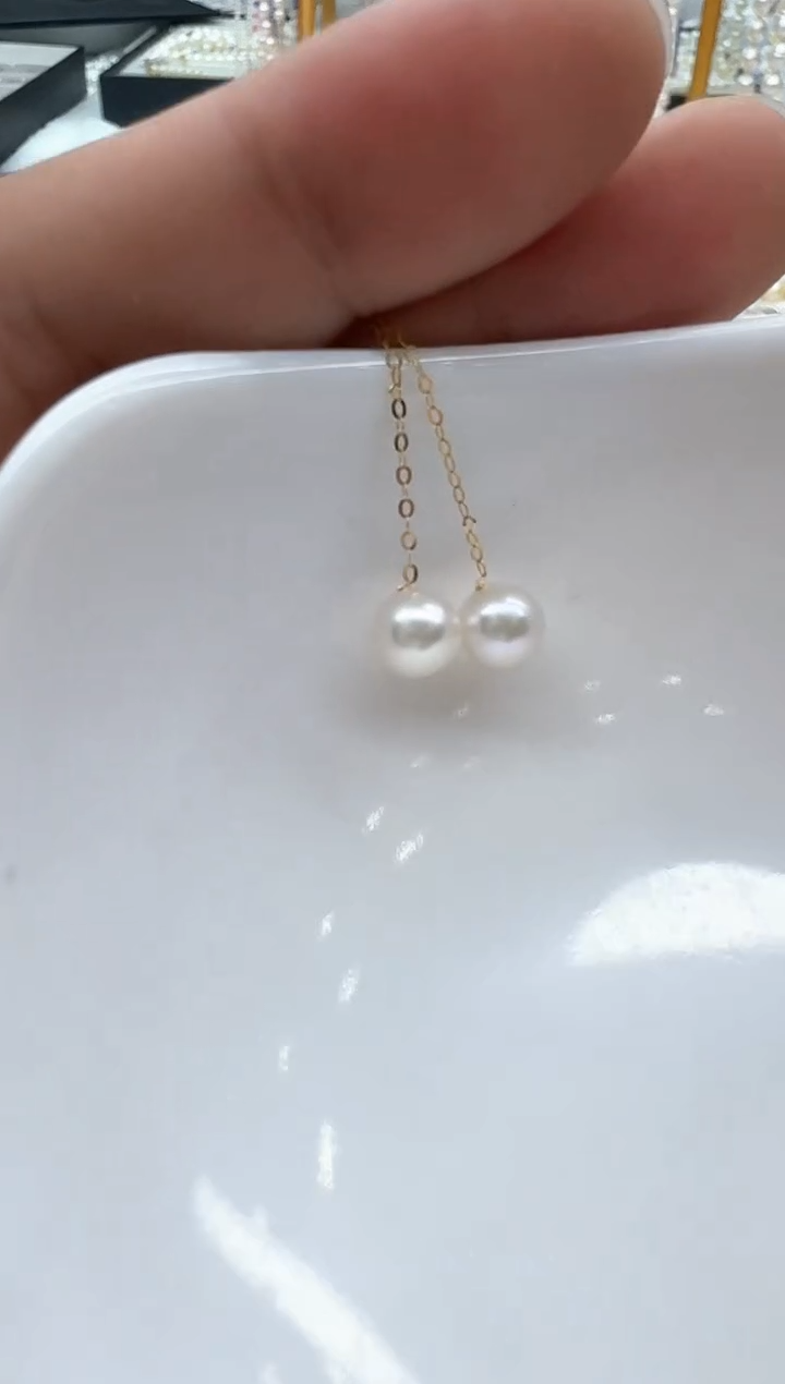 【闪购商品】淡水珍珠耳饰18K金镶嵌非基地发货不带证书