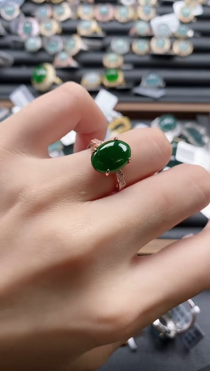 【闪购商品】翡翠戒指银S925镶嵌51511