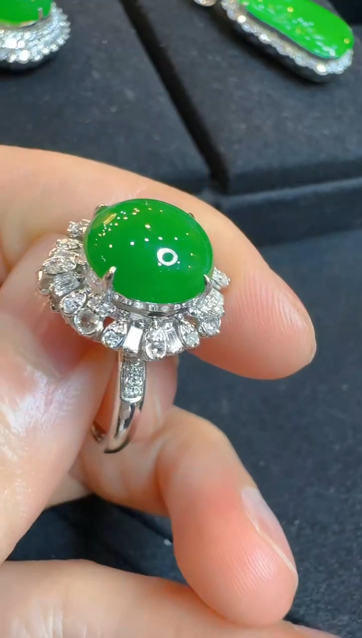 翡翠戒指18K金镶嵌多样性团购发一件