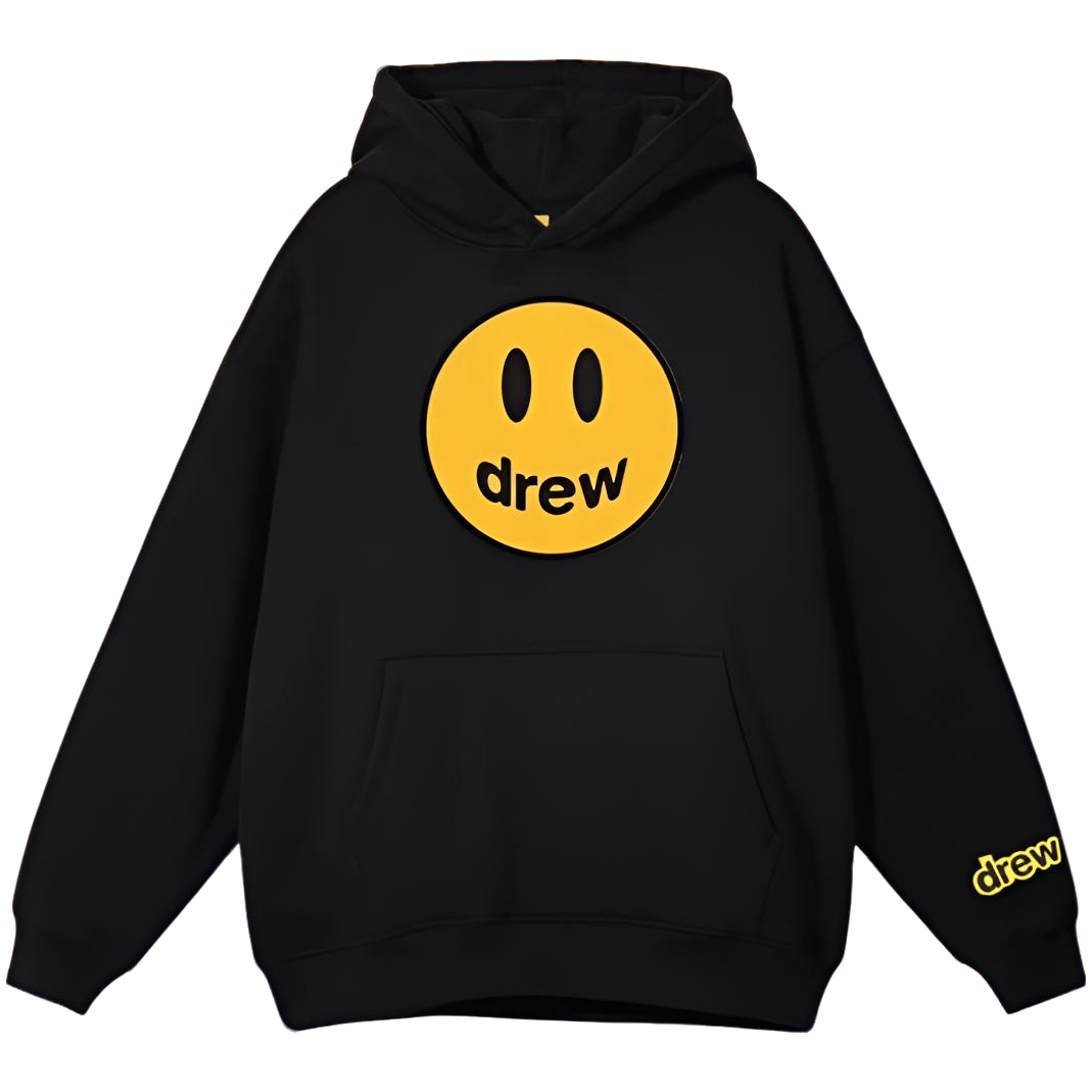  drew笑脸潮牌比伯同款秋冬连帽加绒卫衣