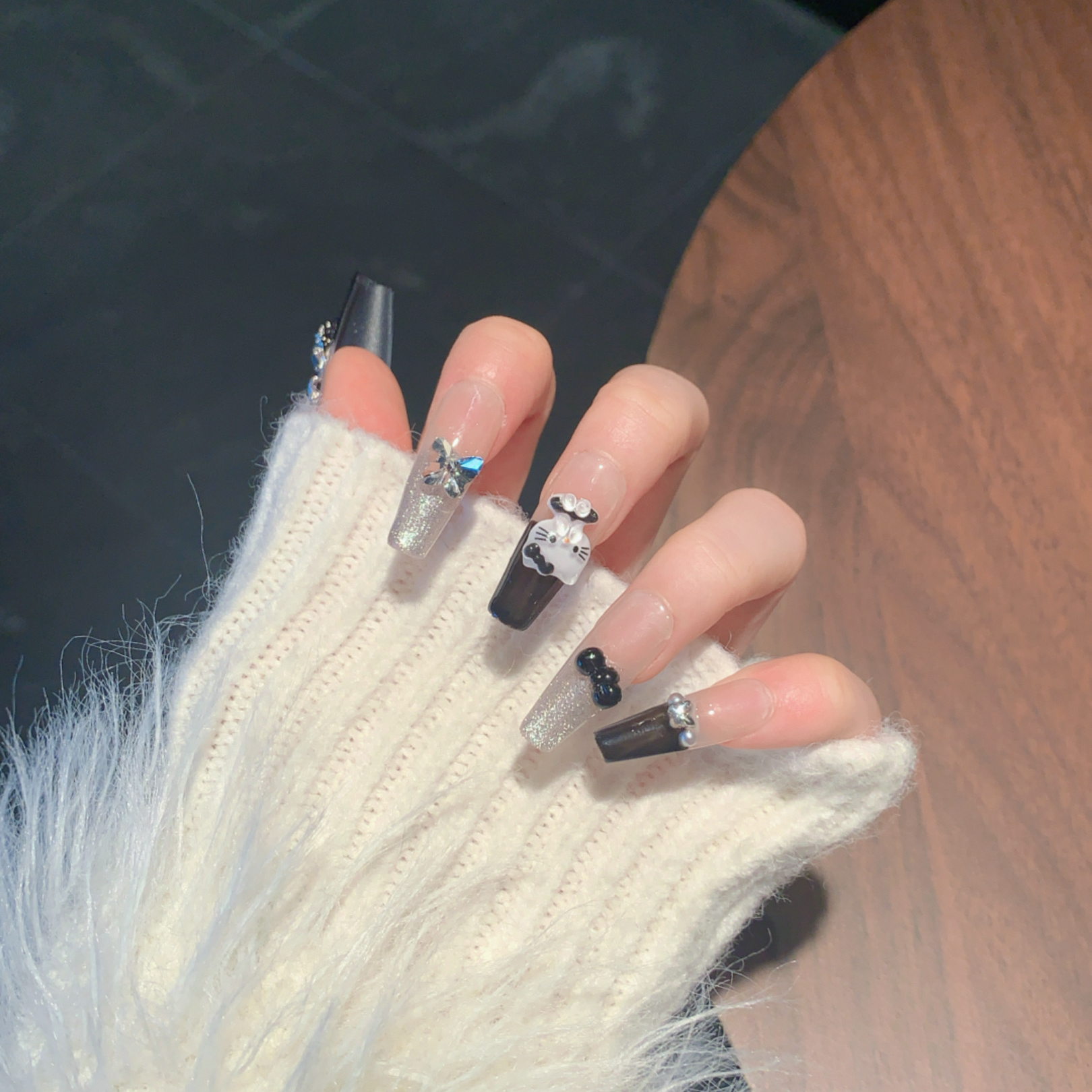 方寸|黑猫KT·纯手工高级感纯欲风可拆卸甜酷立体手绘可爱风穿戴甲