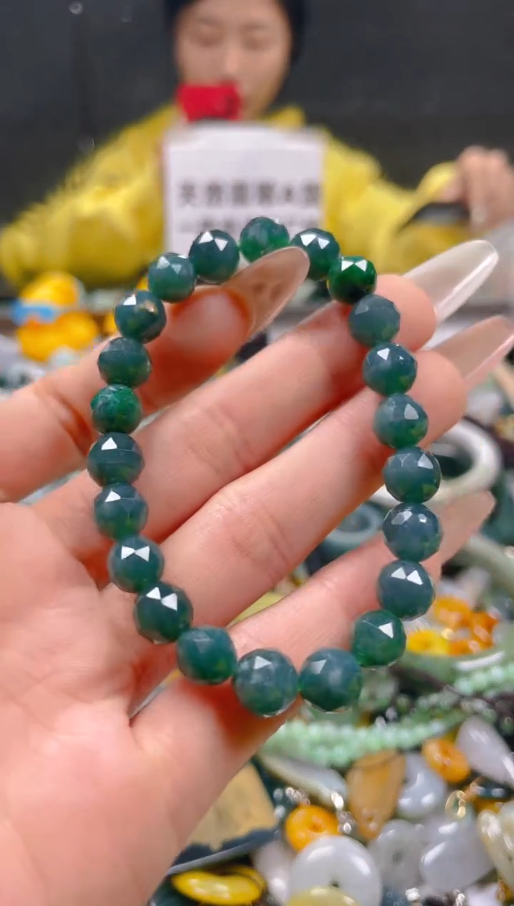 【闪购商品】翡翠颈饰未镶嵌7-8MM/A/翡翠A货一图一物