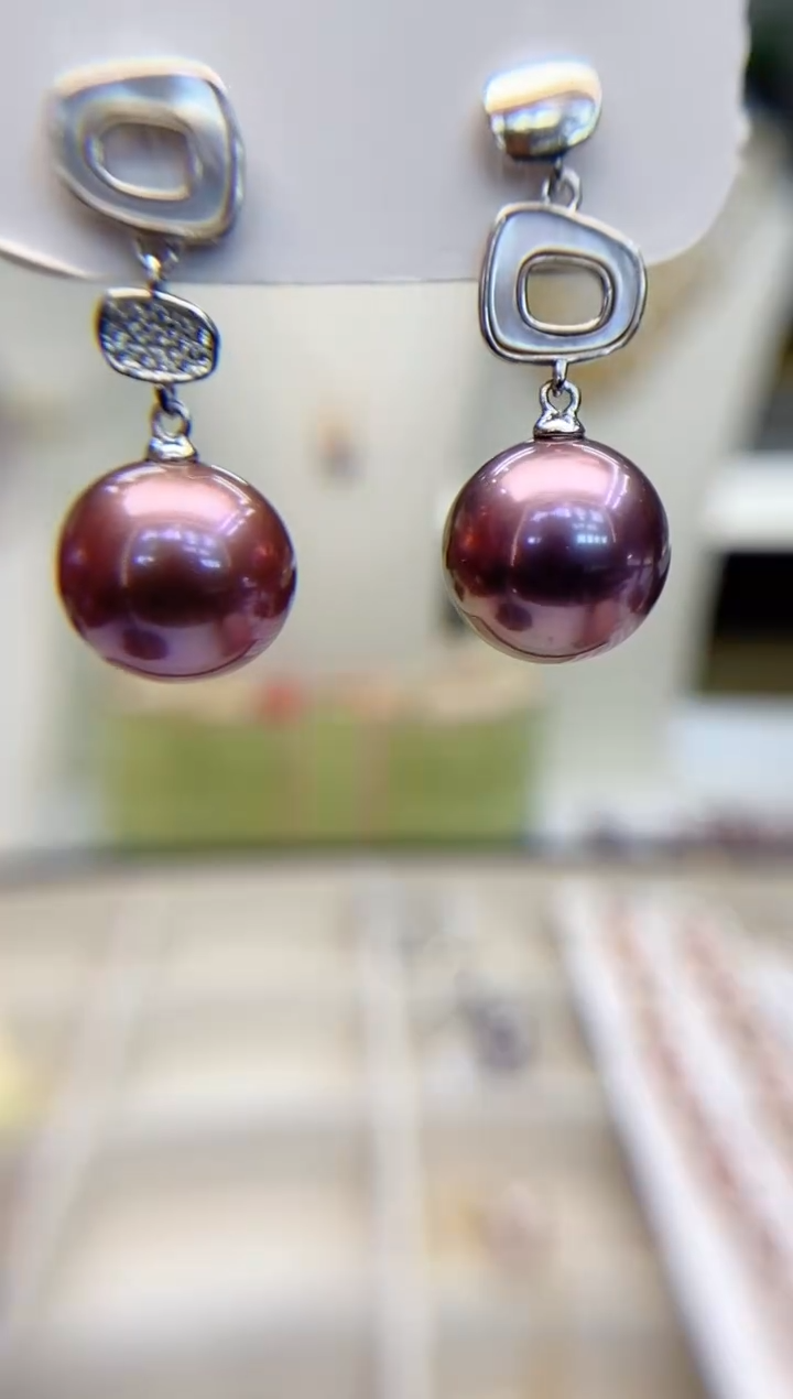 【闪购商品】淡水珍珠耳钉银S925镶嵌淡水耳钉 多样性发一