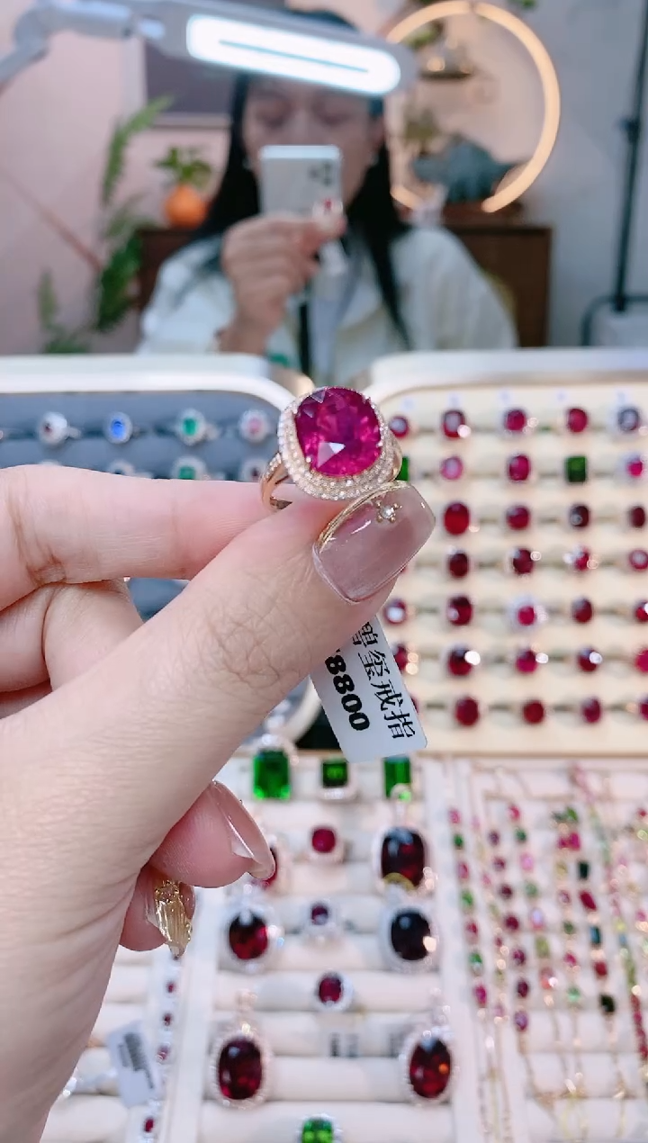 【闪购商品】碧玺18K金戒指18K金镶嵌1