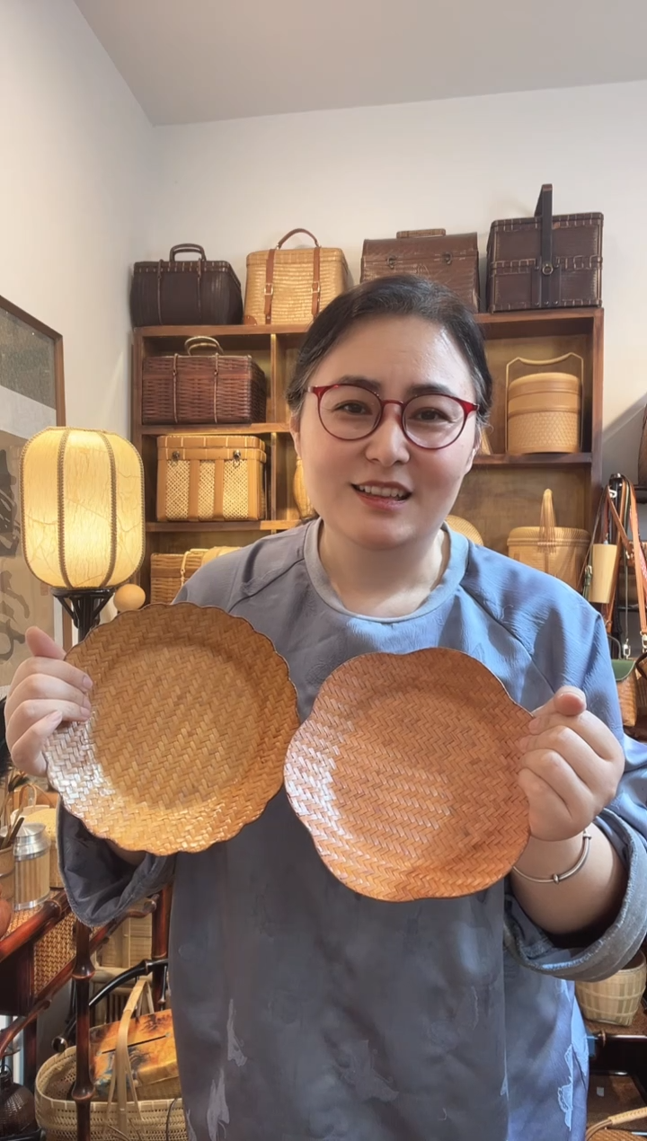 手工竹编花瓣组合装2个