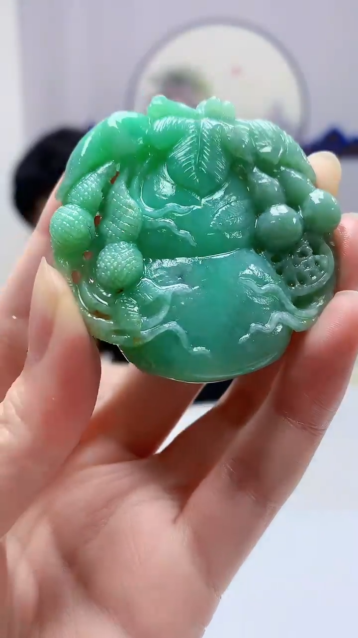 定制翡翠未镶嵌5060zm-毛货挂件