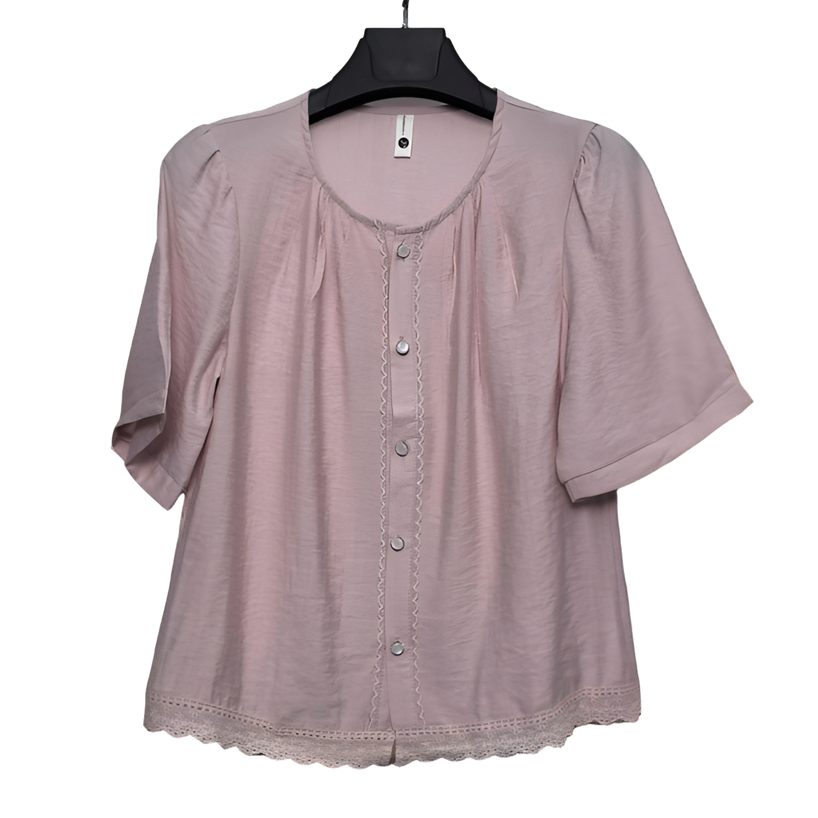 66款圆领花边开衫短袖