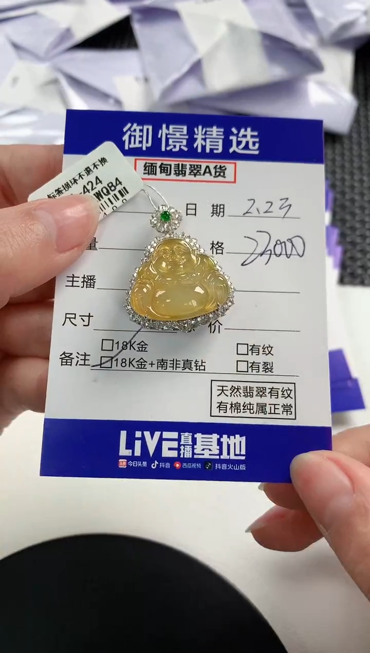 【闪购商品】翡翠颈饰18K金镶嵌64         