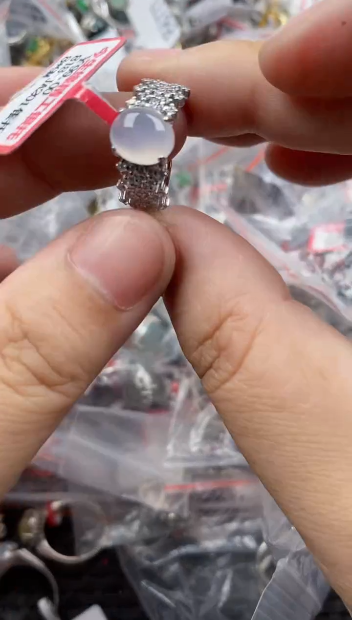 银S925镶嵌戒指翡翠1414   8