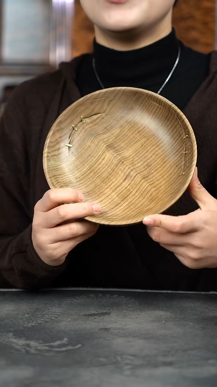 【闪购商品】金丝楠木雕原木精工坚果盘844