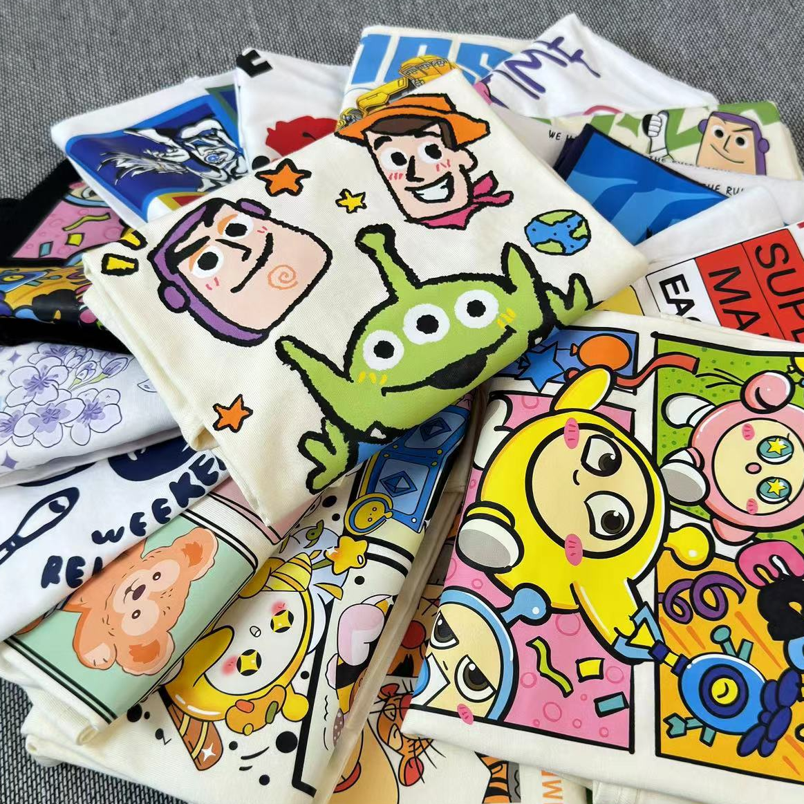 【www-组合三件短袖】纯棉夏款潮童儿童短袖12-13