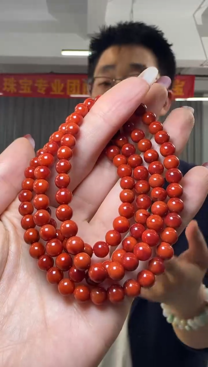 【闪购商品】南红玛瑙手串未镶嵌南红玛瑙多圈手串约6mm