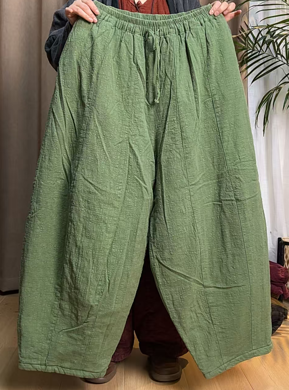 【赢麻原创】103-106长 冬款加厚  亚麻炒色  12片蜜瓜大棉裤