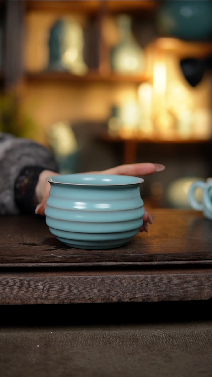 【闪购商品】杯仿古宋臻釉纯手工炫纹水洗微瑕