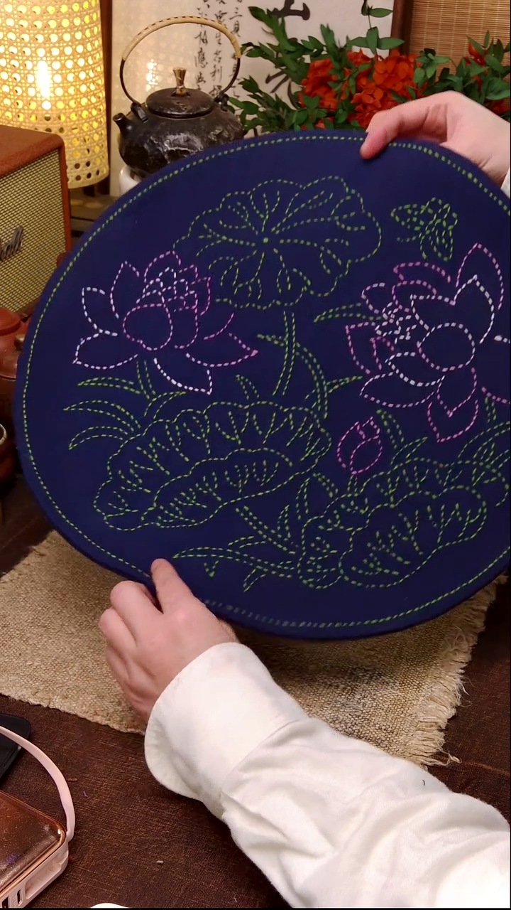 如*?Cici手作刺子绣柿染壶垫杯139