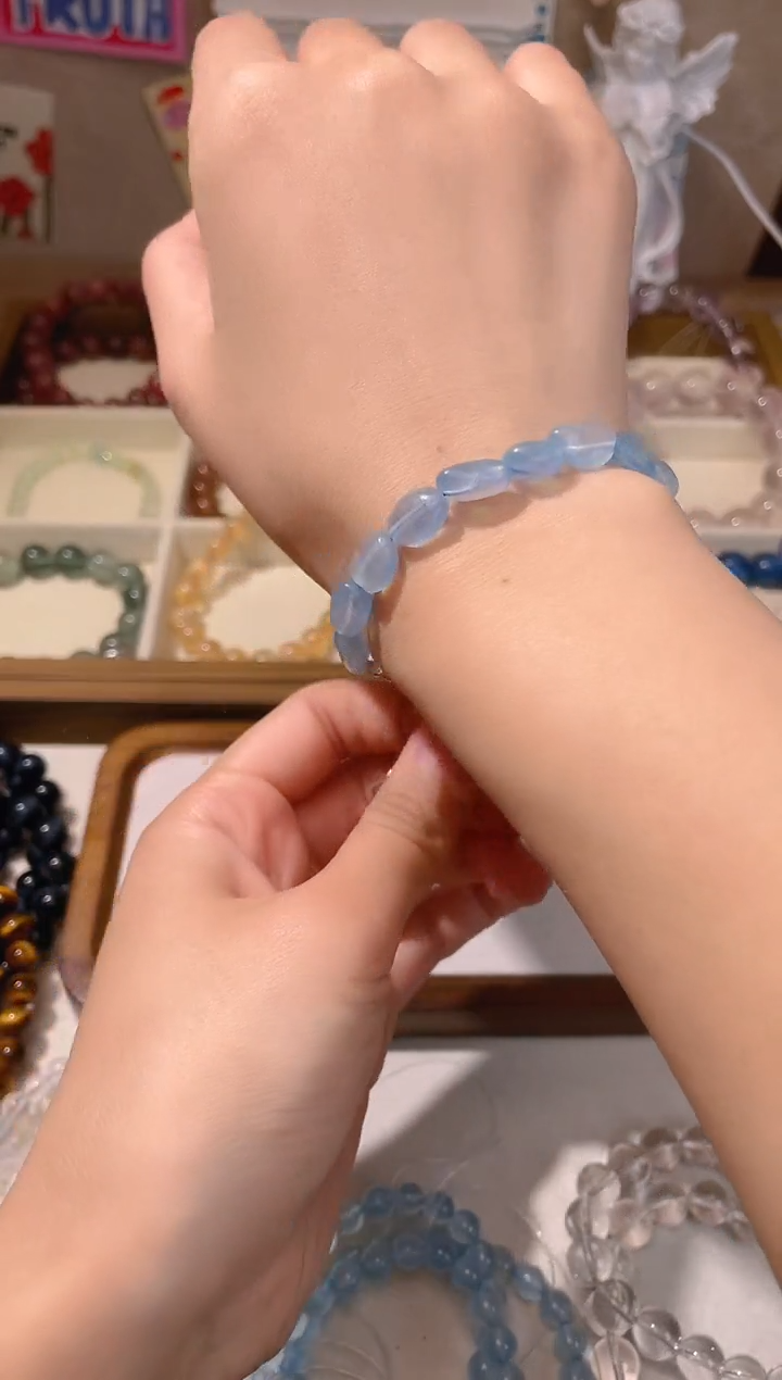 【闪购商品】水晶手串未镶嵌海蓝宝设计款手链