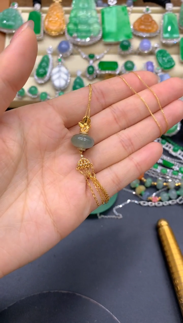 【闪购商品】翡翠颈饰18K金镶嵌419-中国好珍宝