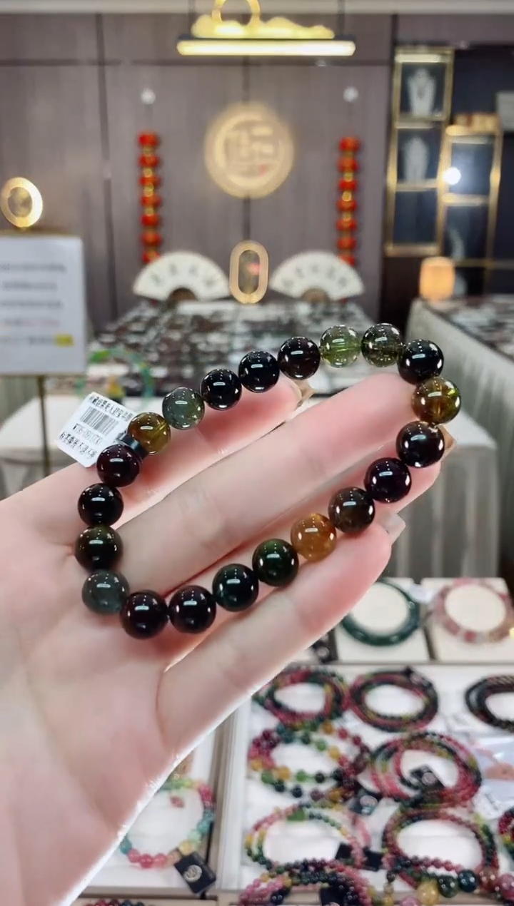 单圈手串9mm+未镶嵌碧玺dan多样性发货一条