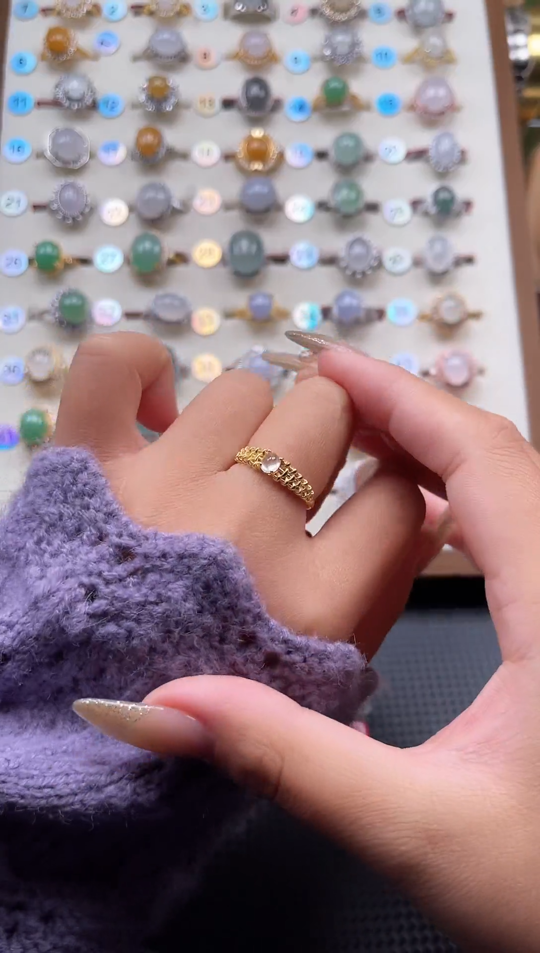 【闪购商品】翡翠戒指银S925镶嵌天然A货翡翠戒指