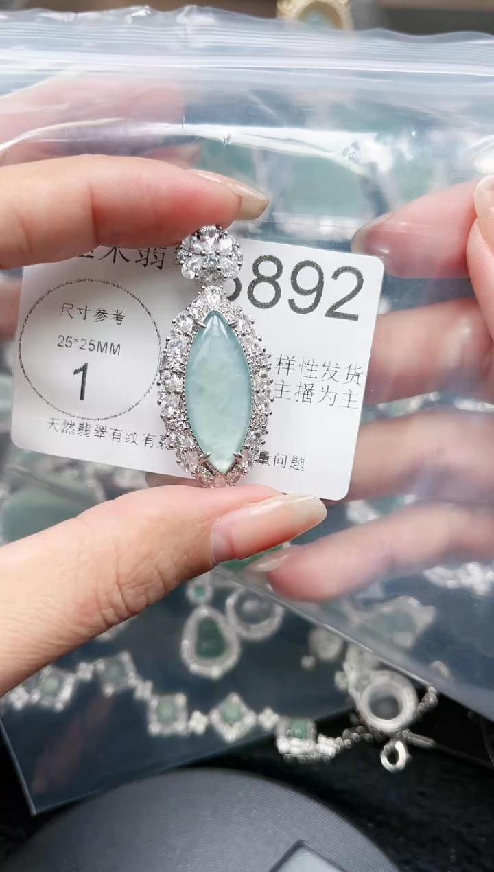 【闪购商品】翡翠颈饰未镶嵌赠皮绳3892