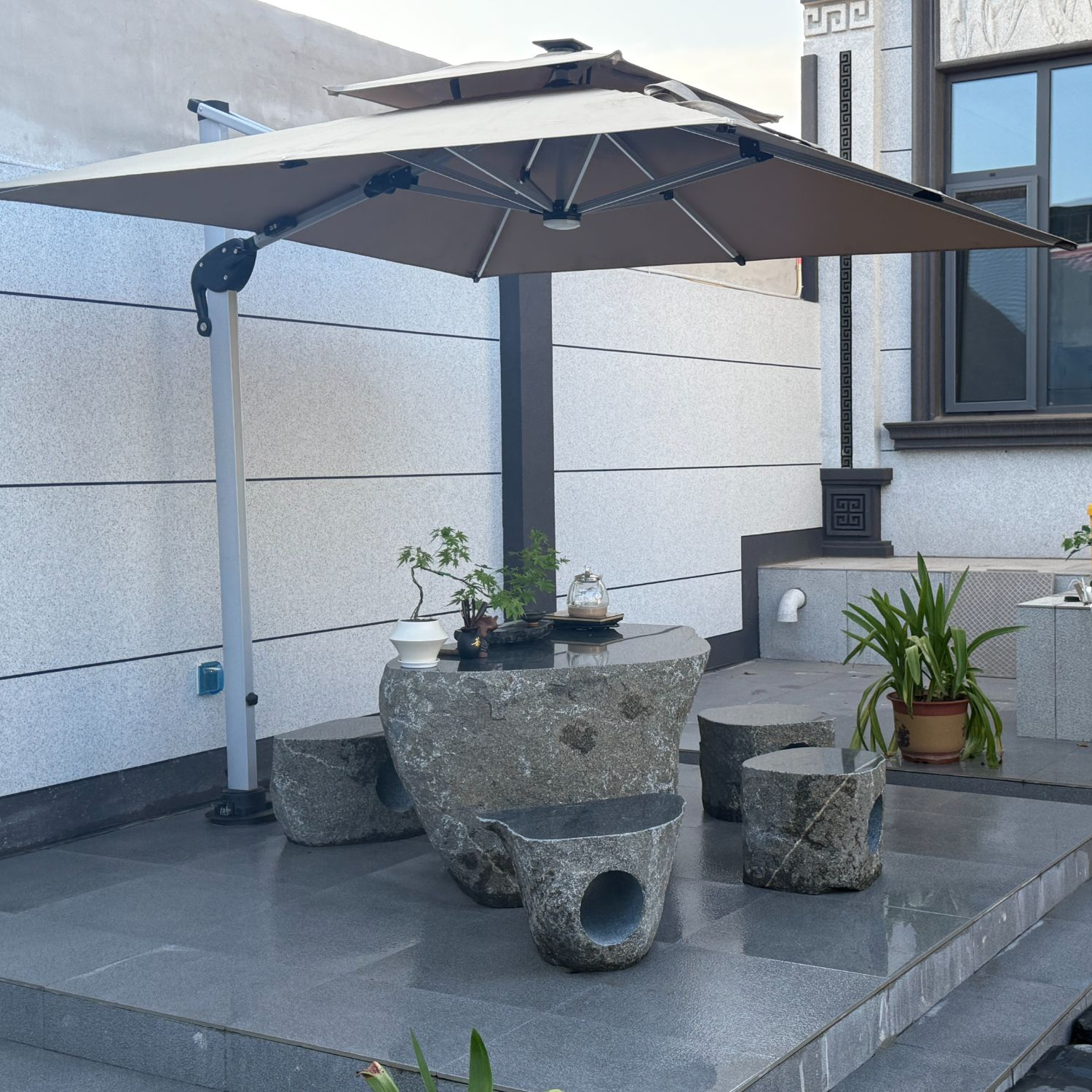 【1.6米-2.5米尺寸 物流点自提不含卸车及安装】天然鹅卵石一体桌