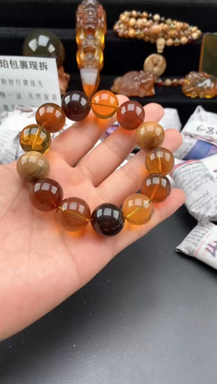 【闪购商品】琥珀手链未镶嵌多宝手串