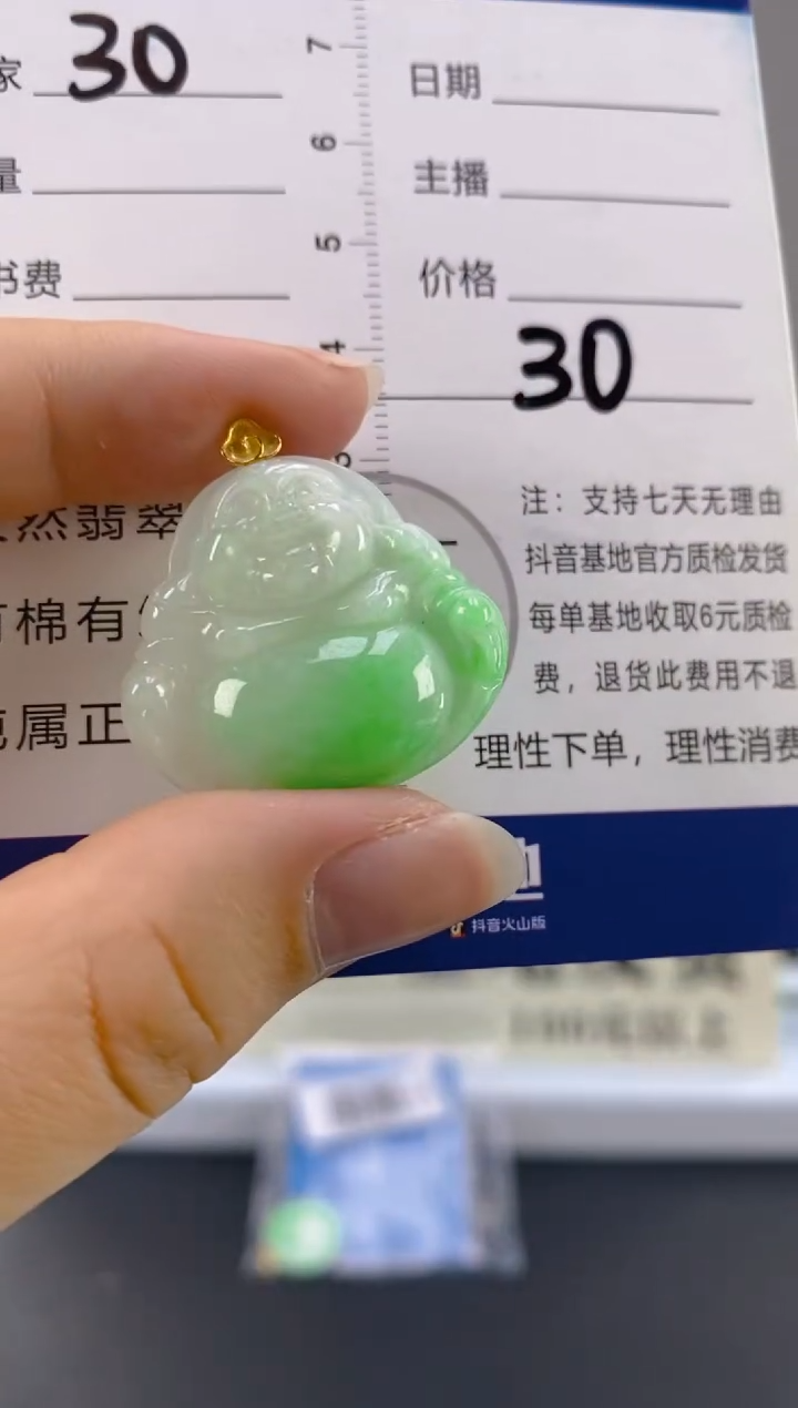 【闪购商品】翡翠颈饰18K金镶嵌天然A货翡翠