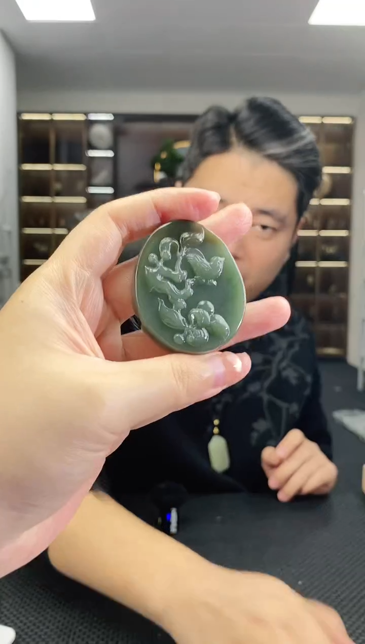 颈饰未镶嵌和田玉花开富贵清货2