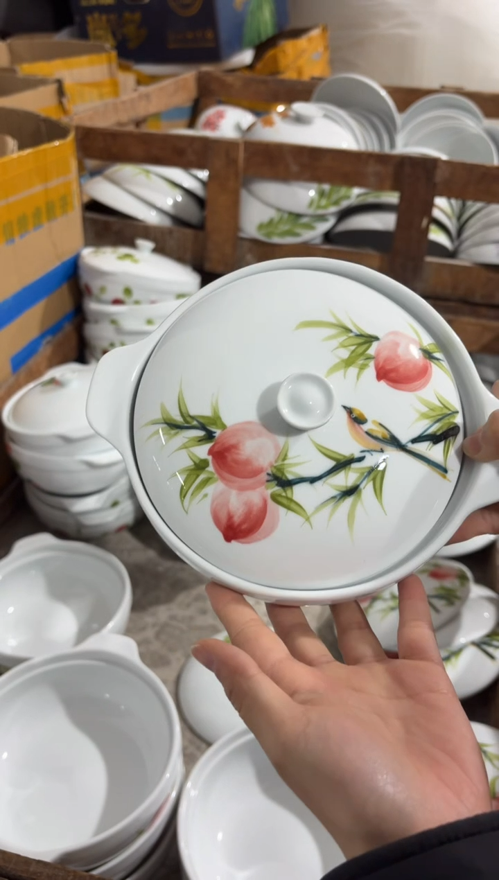 景德镇高温陶瓷食品级手绘釉中彩-泡面碗