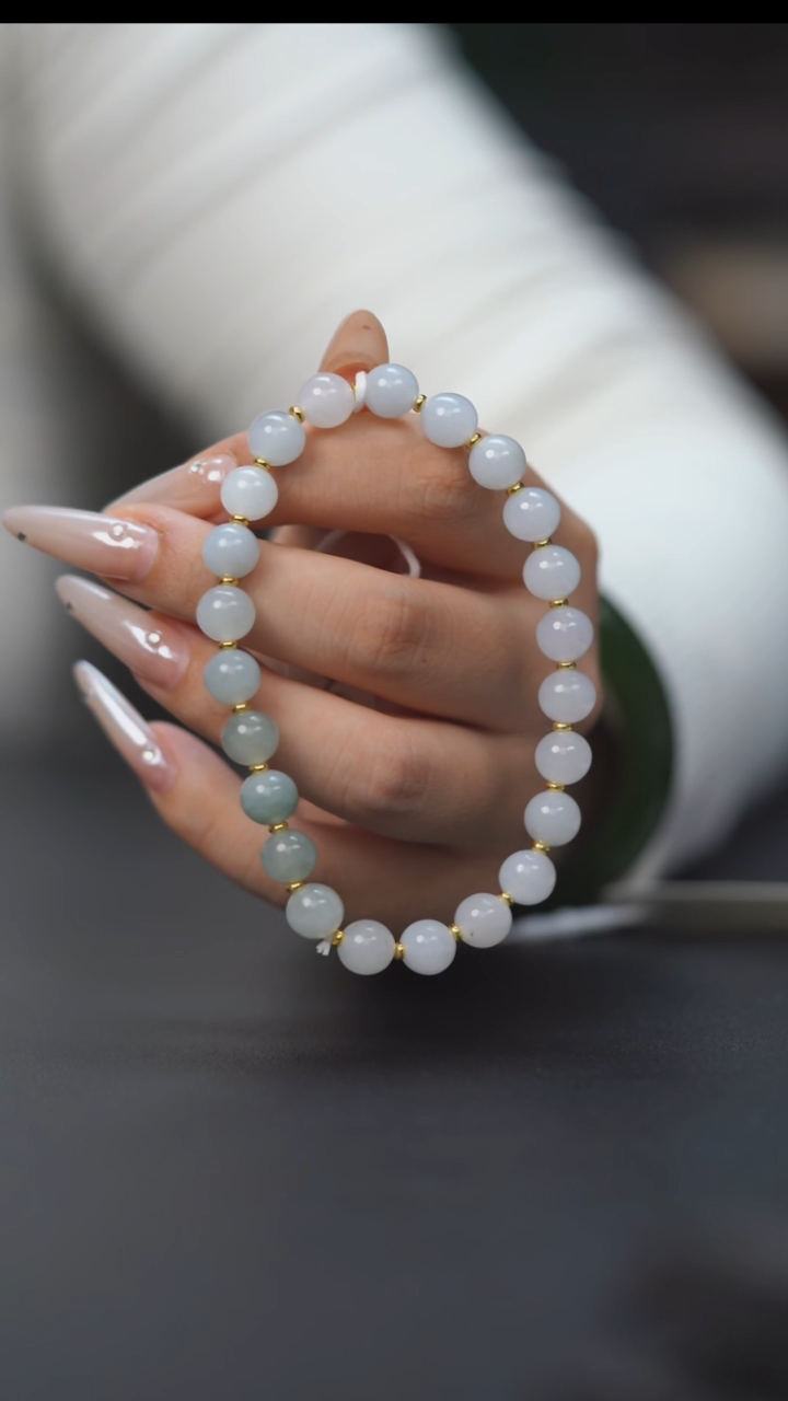 未镶嵌手串翡翠HQ170089渐变圆珠手串