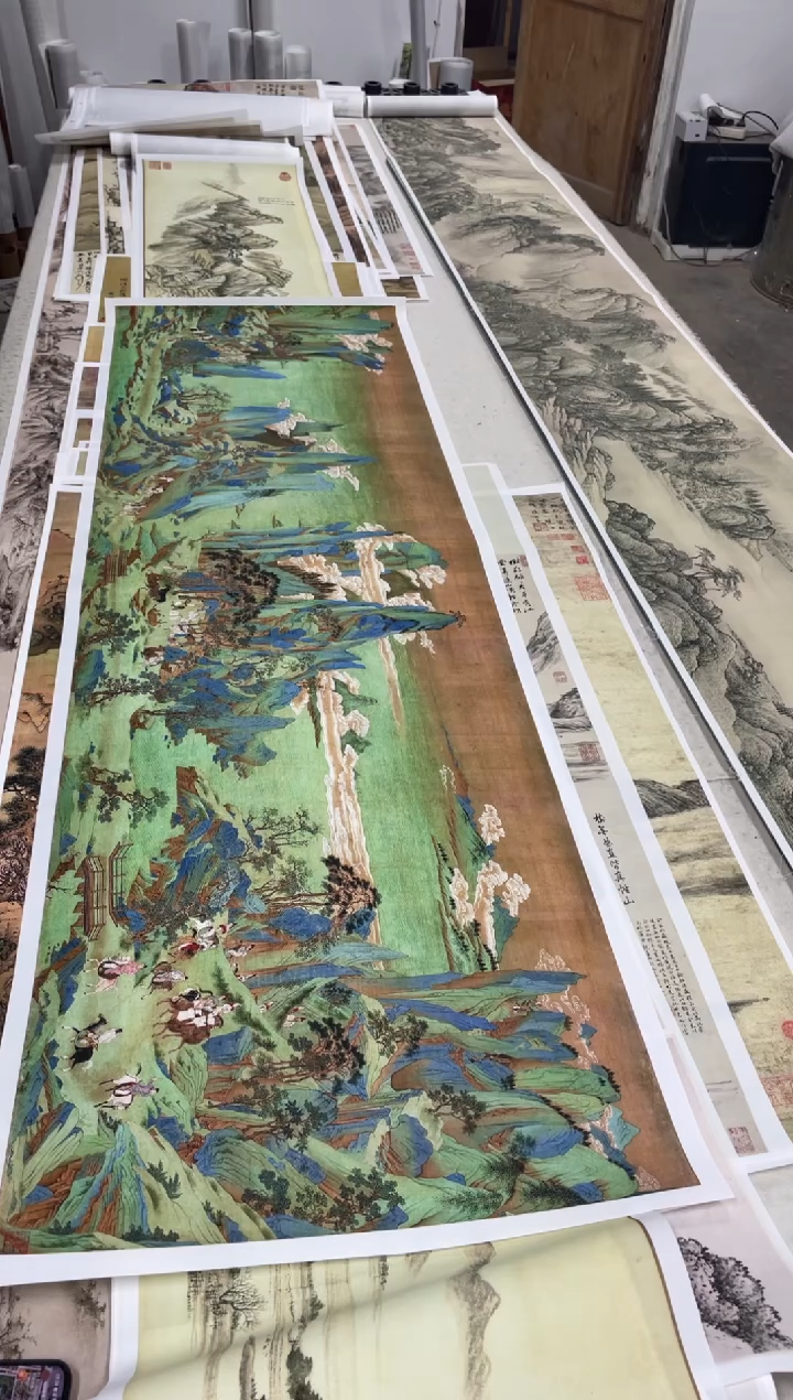 仇英 蜀川佳丽  微喷复刻