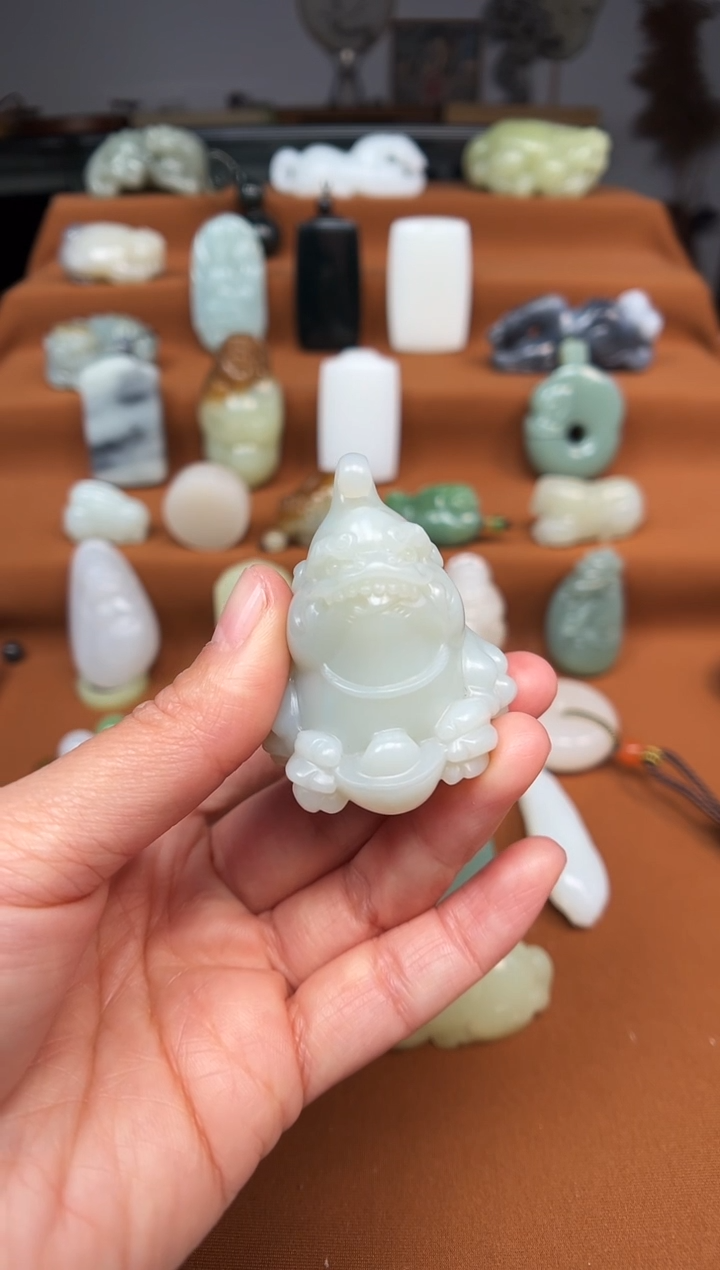 颈饰未镶嵌和田玉竹*金蟾