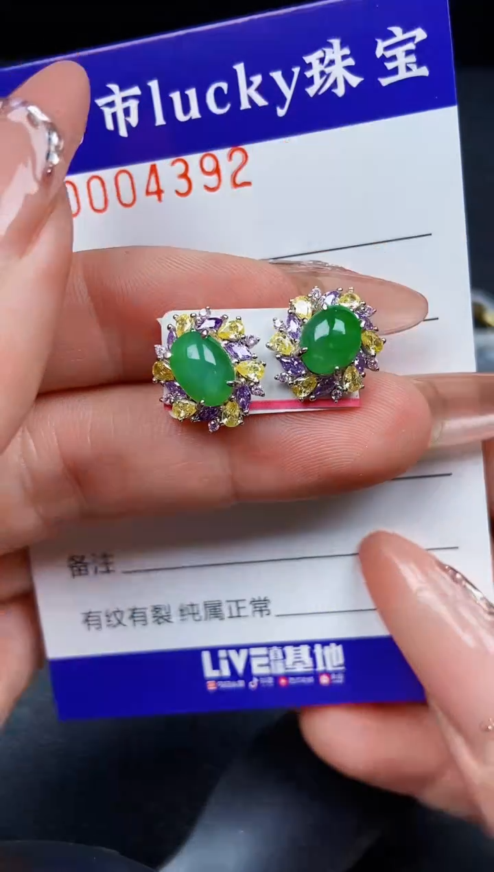 翡翠银S925镶嵌颈饰4392