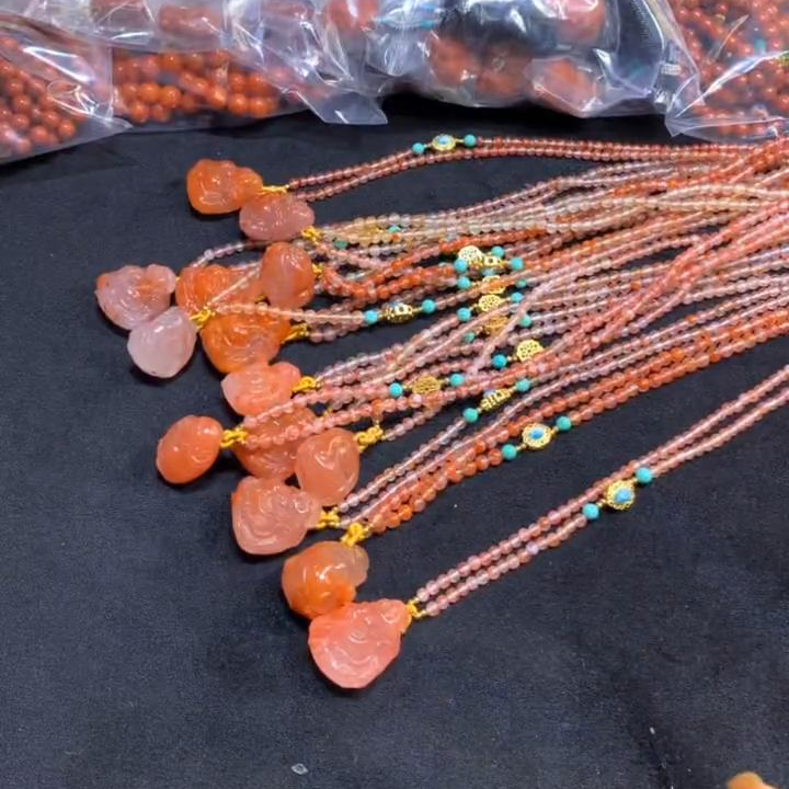 【逍遥】南红玛瑙佛公圆珠项链*LWNH/01/多样性发/1件