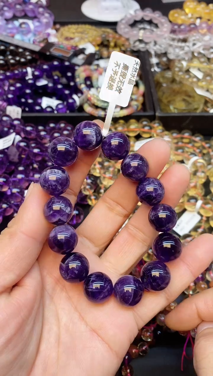 【闪购商品】水晶手链未镶嵌a02 梦幻紫15mm