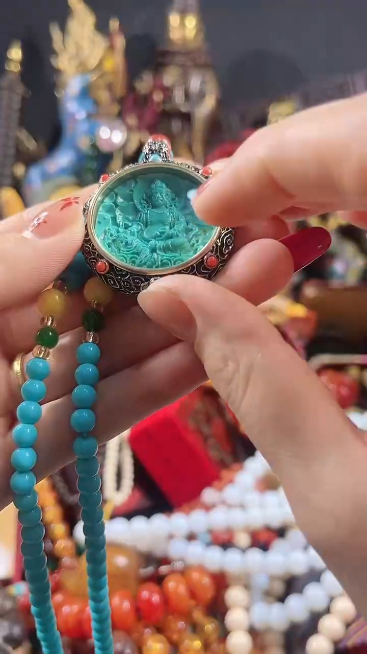 【闪购商品】和田玉颈饰未镶嵌【闪购商品】绿色转经项链50